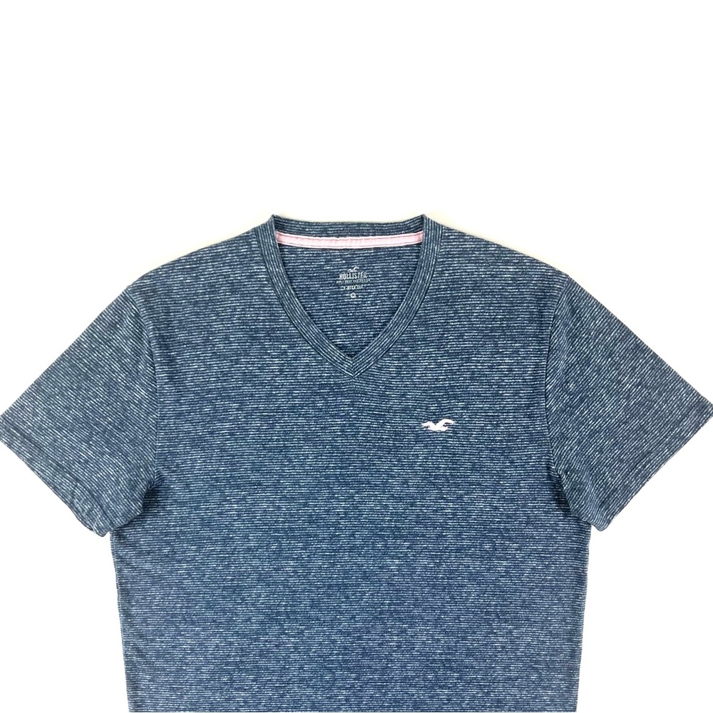 Hollister Co. Must-Have Navy Blue Stripe Icon V-Neck Tee - Picture 4 of 7